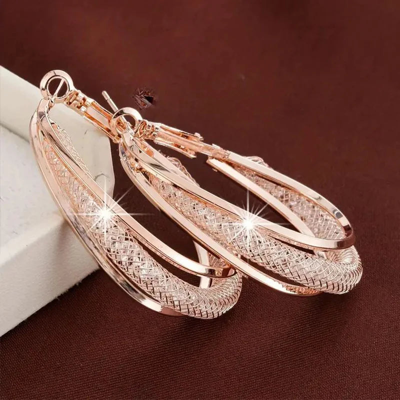 Crystal Twist Hoop Earrings