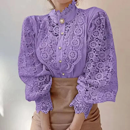 Elegant Lace Sleeve Blouse