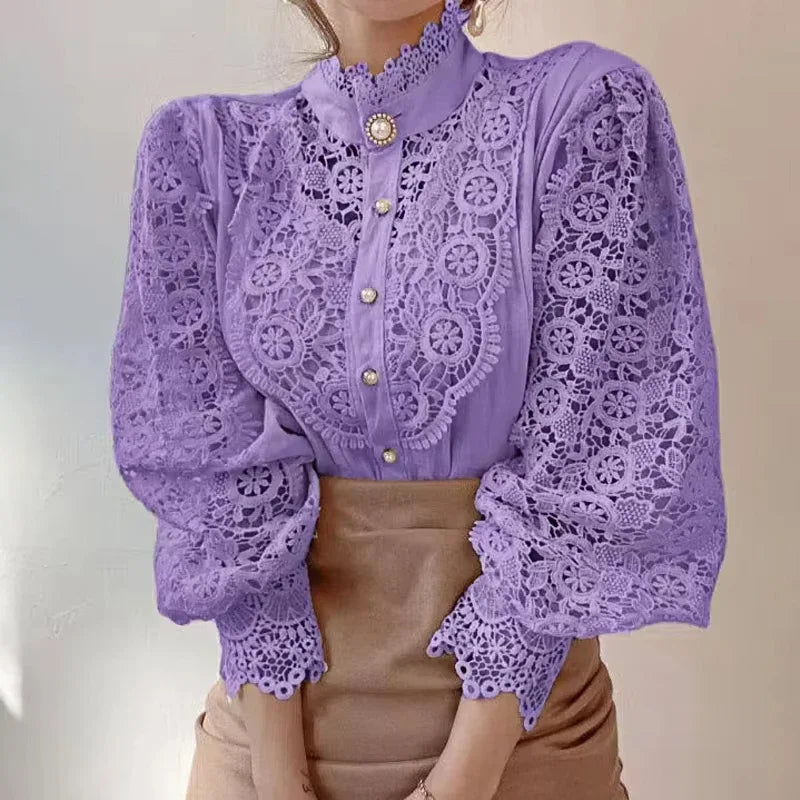 Elegant Lace Sleeve Blouse