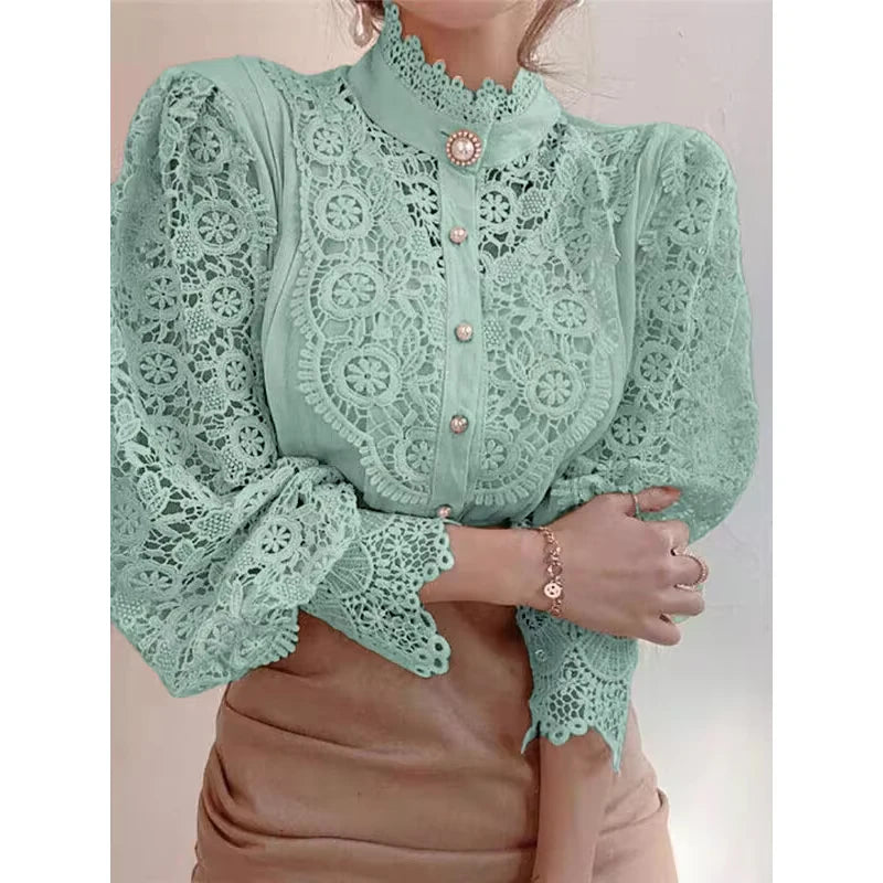 Elegant Lace Sleeve Blouse