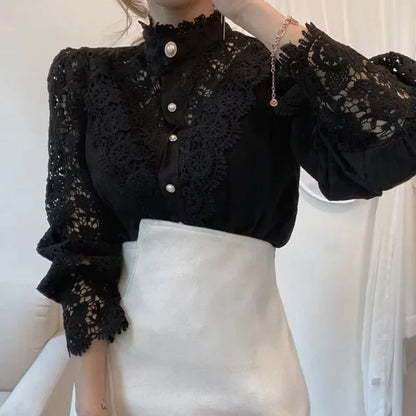 Elegant Lace Sleeve Blouse