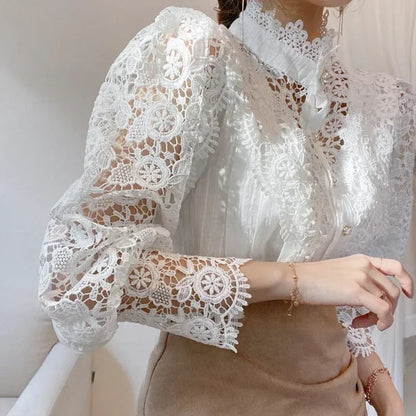 Elegant Lace Sleeve Blouse