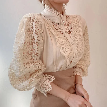 Elegant Lace Sleeve Blouse