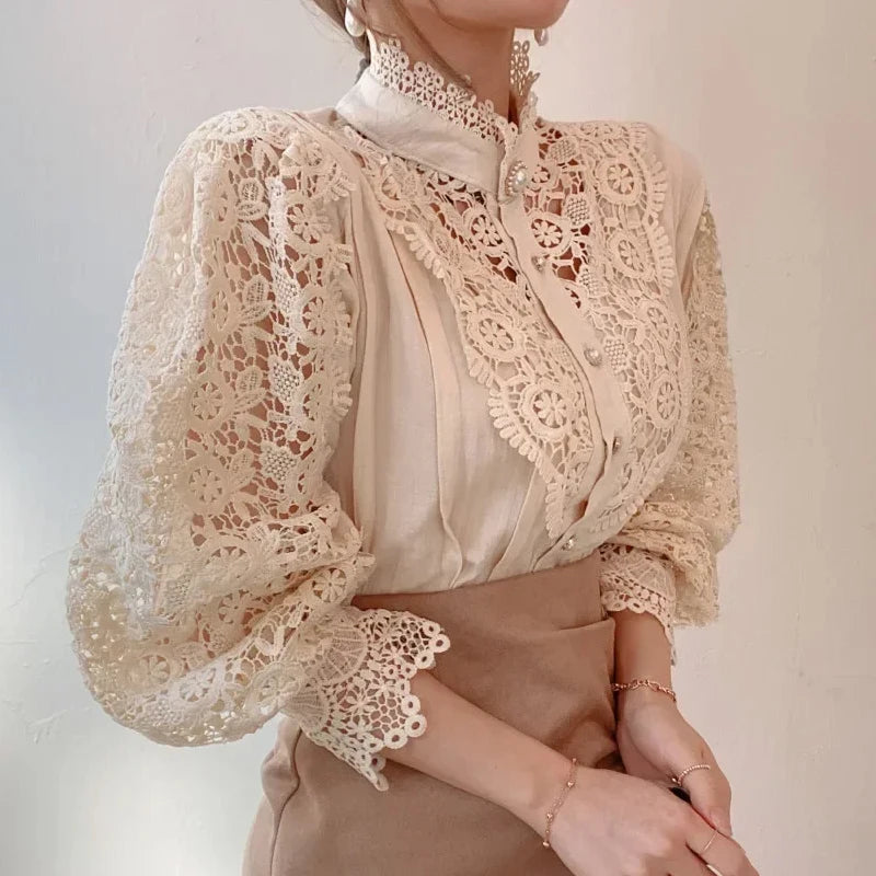 Elegant Lace Sleeve Blouse