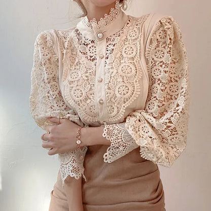 Elegant Lace Sleeve Blouse
