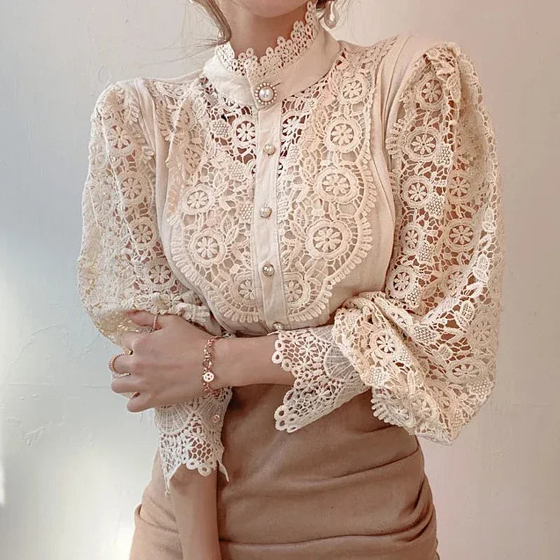 Elegant Lace Sleeve Blouse