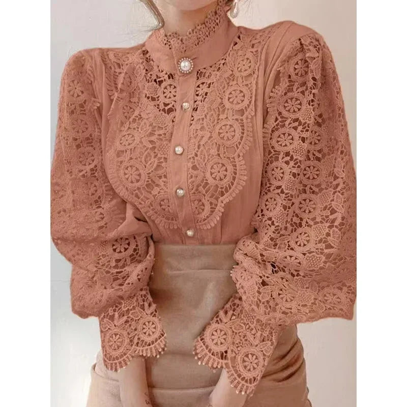 Elegant Lace Sleeve Blouse