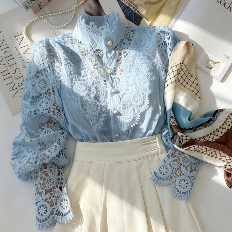 Elegant Lace Sleeve Blouse
