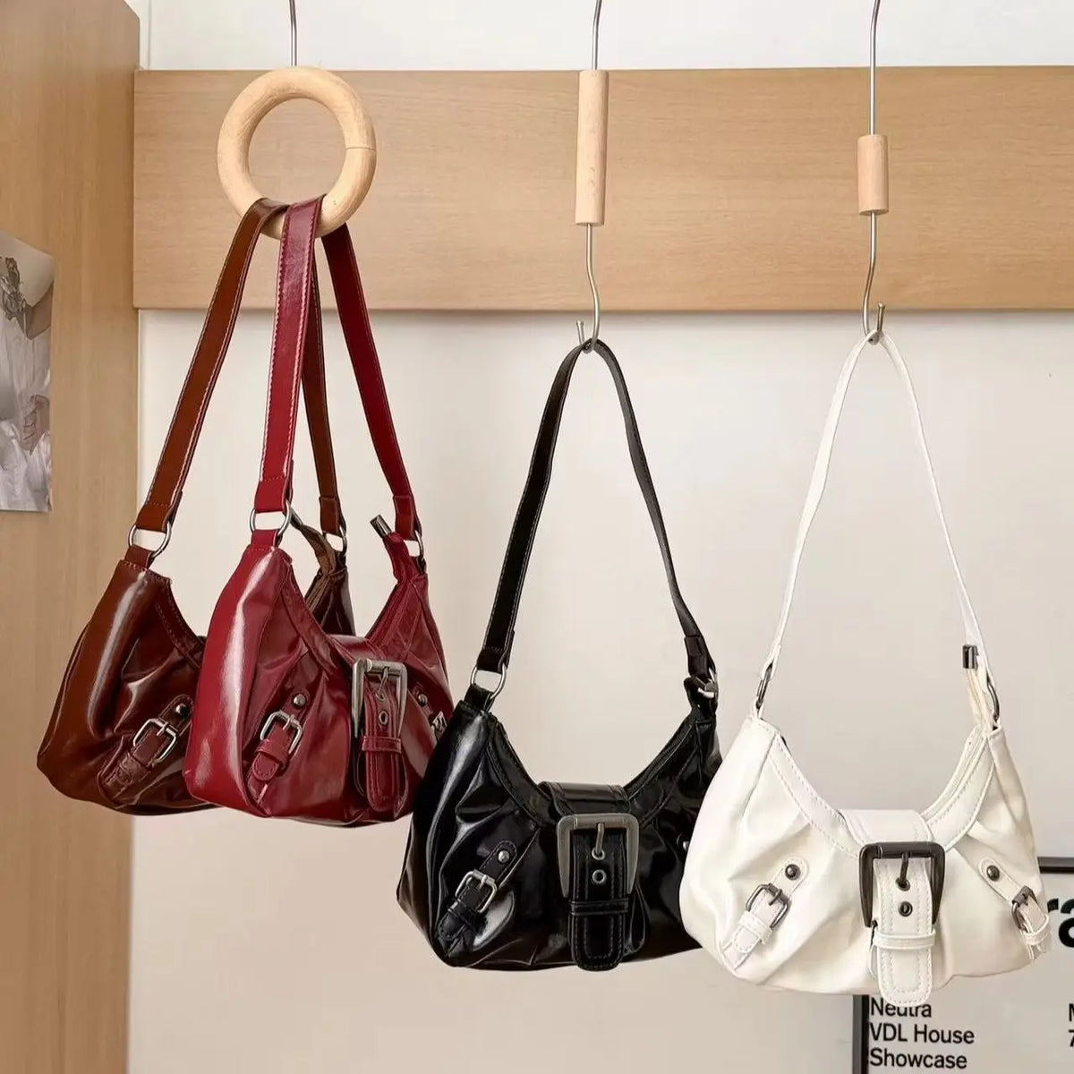 Vintage Pleated Hobo Bag