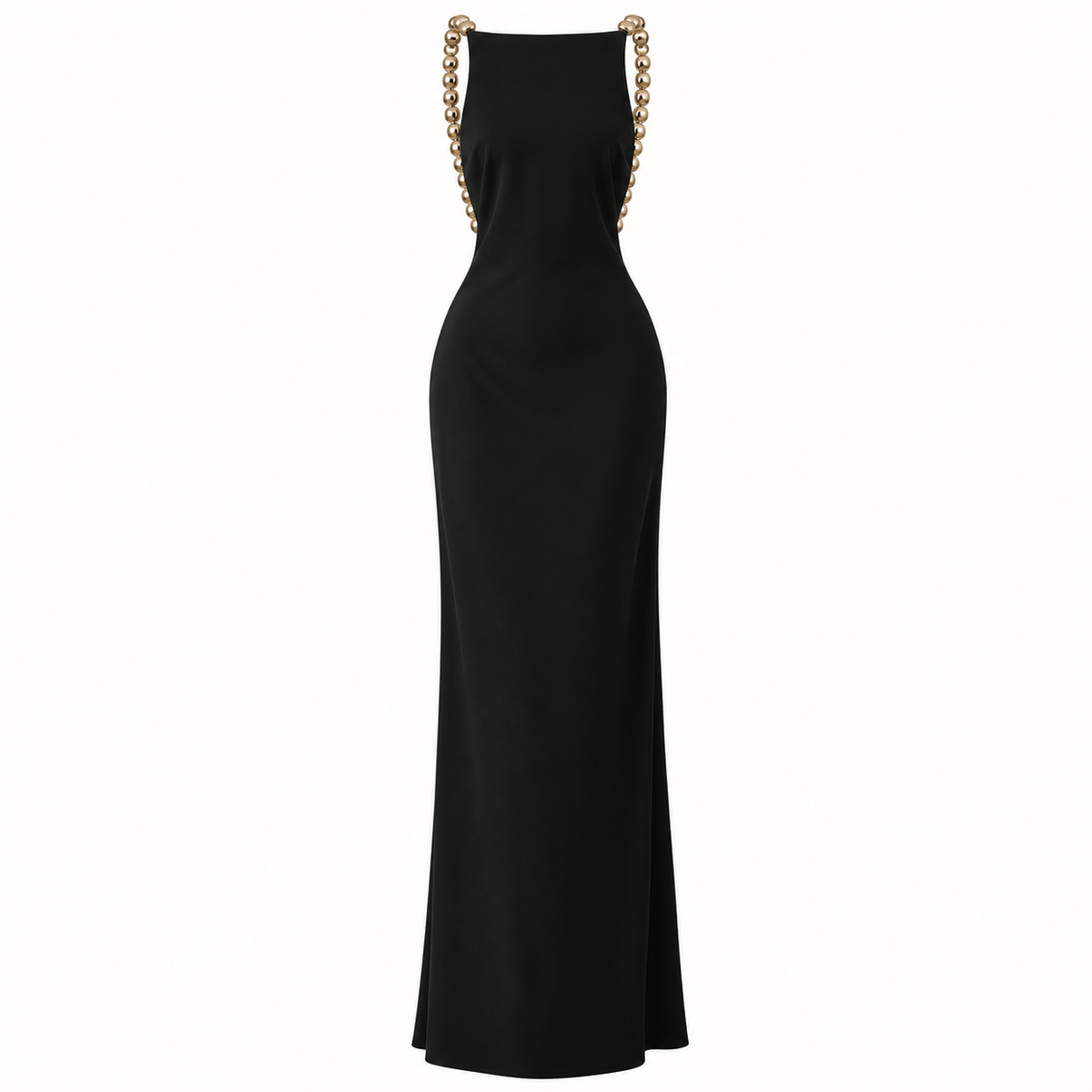 Beaded Backless Maxi Dress