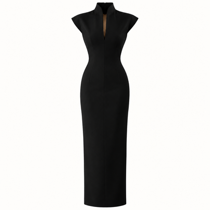 Elegant High-Neck Maxi Dress