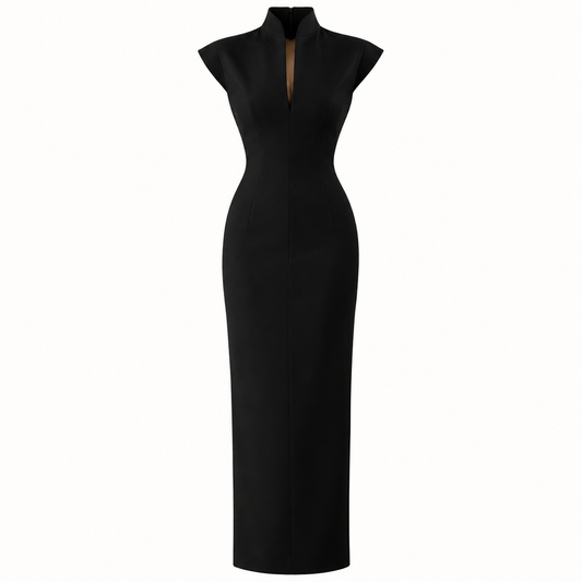 Elegant High-Neck Maxi Dress